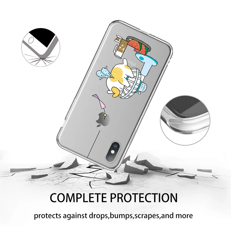 Прозрачный чехол Ottwn для телефона iPhone 11 Pro Max 7 8 6 6s Plus мягкий из ТПУ с милыми