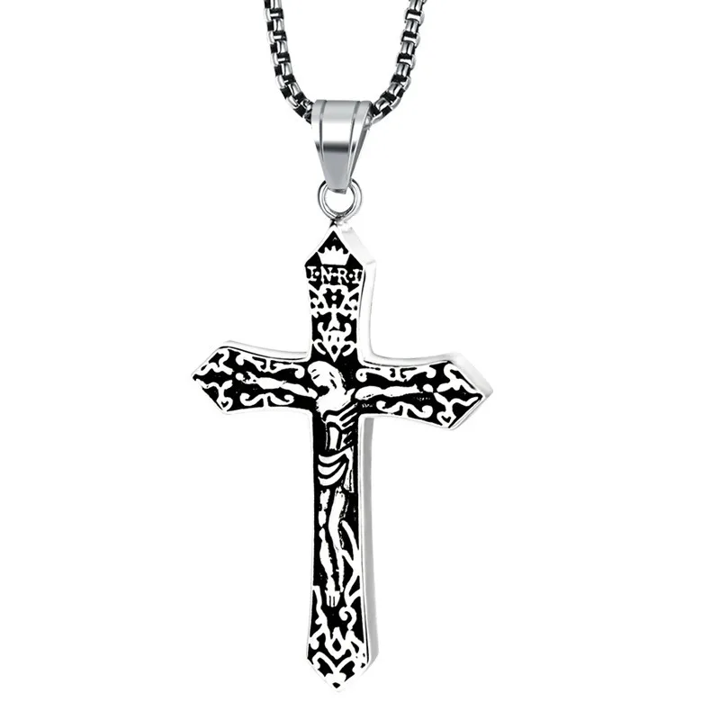 

Religious Beliefs Mens Gold Jesus Piece Eastern Orthodox Cross Pendant In Stainless Steel Male Crucifix Necklace Jewelry