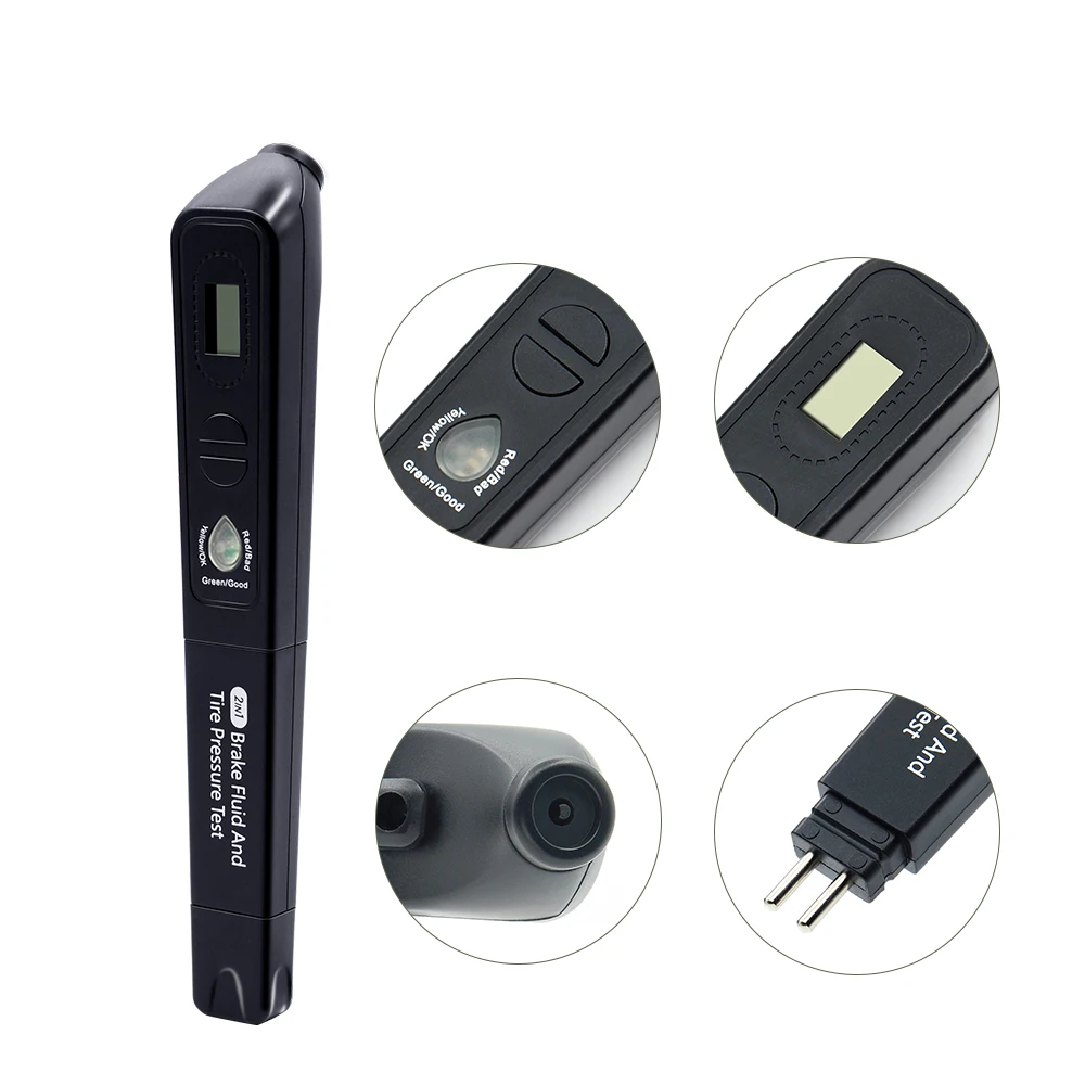 Newest Brake fluid oil Tire Pressure TPMS tester pen 2in 1 Brake Fluid tester and Digital Tire Pressure Gauge 2in1