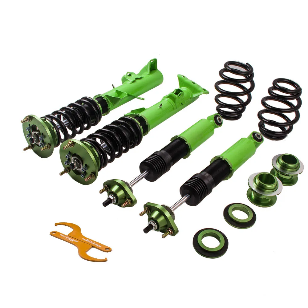 

For BMW E36 3 Series 316 318 323 325 328 M3 Coilover Shocks Top Amount Struts Coilovers Suspension Damper Force Green Spring