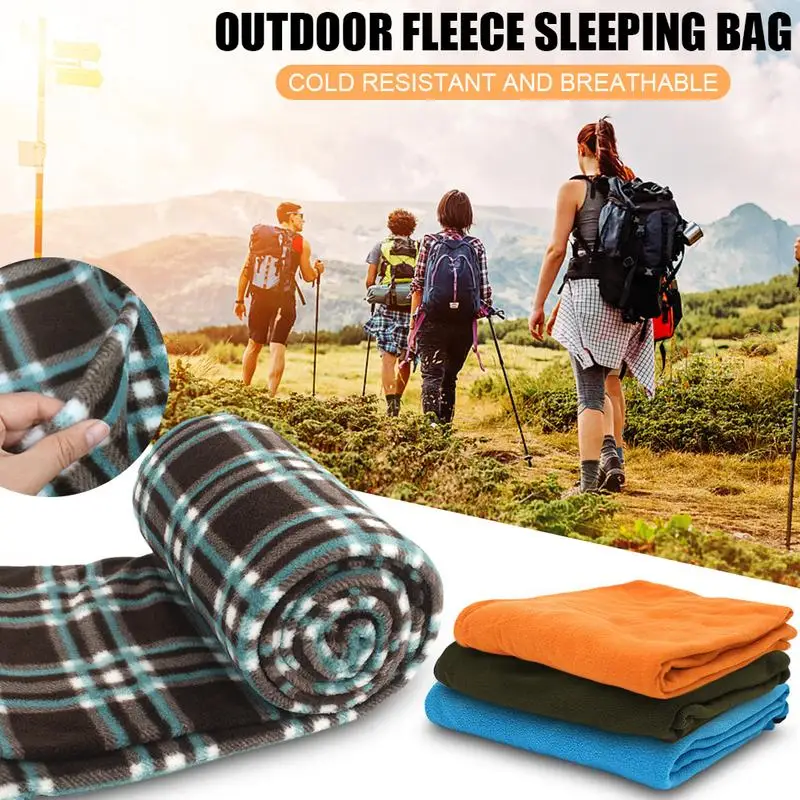 

Fleece Sleeping Bag For Outdoor Travel Camping Warm Blankets Anti-Dirt Sleeping Bag Splicing Single Sleeping Bag For All Seasons