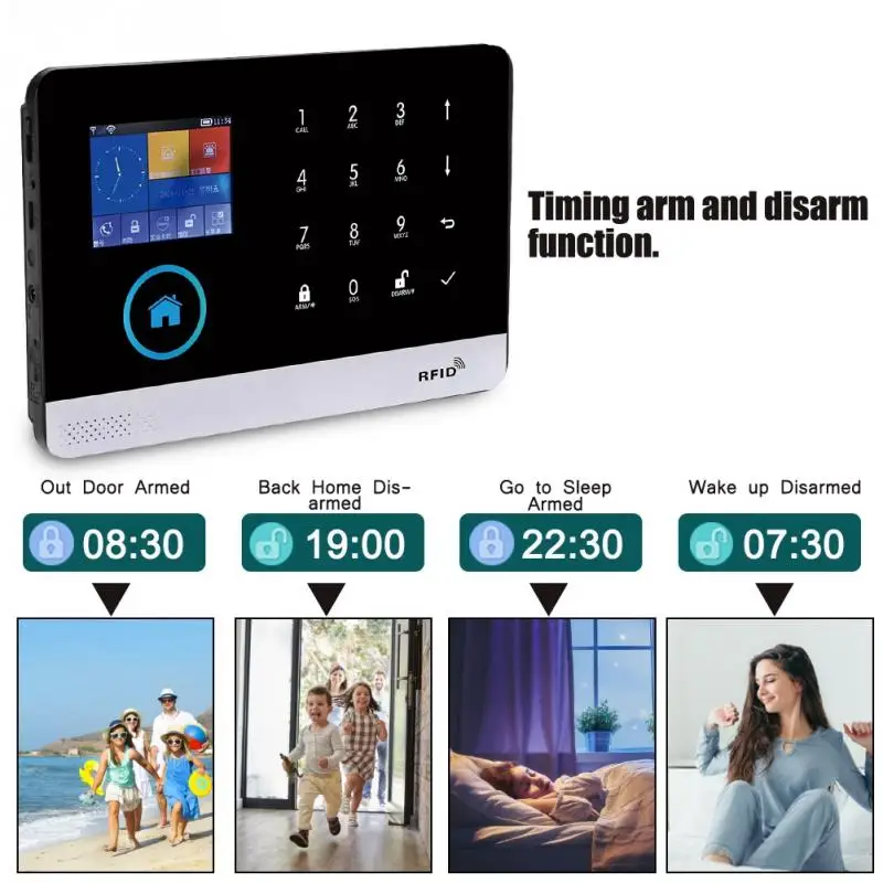 

Wireless 3G+GSM+GPRS+WIFI Intelligent Video Alarm Smart Home Security Alarm System Kit 2.4 TFT Color Display Screen