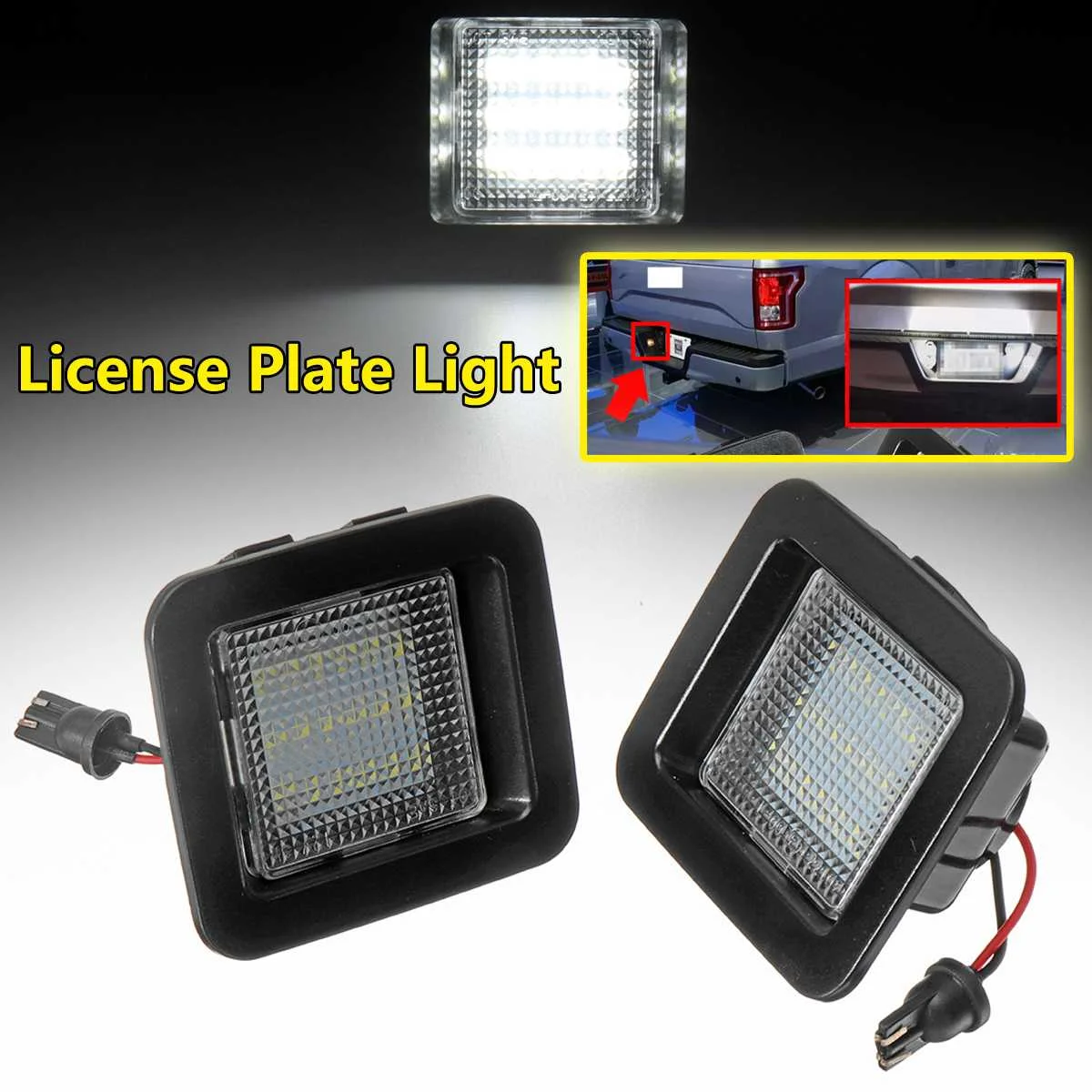 2pcs LED Truck License Plate Light Bumper Lamp Rear Stop Taillight for