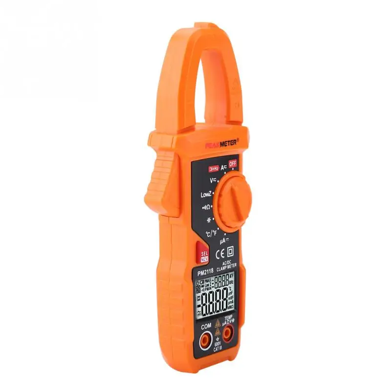 PEAKMETER PM2118 6 в 1 ЖК дисплей цифровой Дисплей AC DC клещи переменного тока AC/DC