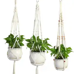 Adeeing подвесная корзина ручная вязка растение струнная сумка для дома сад украшение на стену подарок
