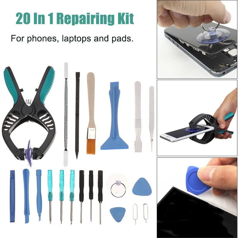 

20 In 1 Mobile Cell Phone Repair Tools Kit Pry Opening Tool Screwdriver Set For iPhone X 8 7 6S 6P For Samsung Hand Tools Set