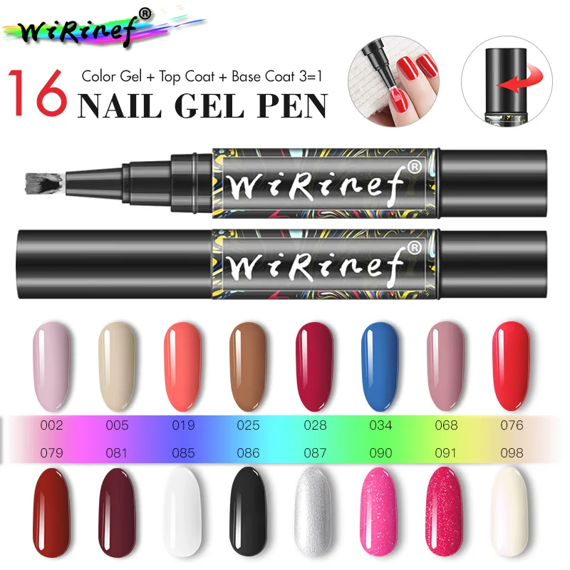 

WiRinef One Step UV Nail Gel Polish Pen Nail Art Gel Lacquer Soak Off Gel Nail Varnish Glue Not Need Primer Gel Top Coat
