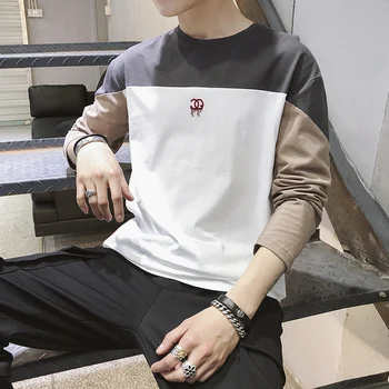 

New spring and autumn long-sleeved t-shirt male Smart Casual handsome youth bottoming shirt quality materials cost-effective