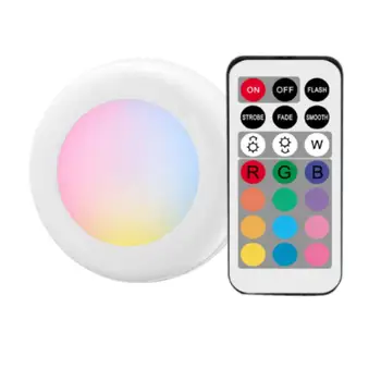 

RGB LED Closet Light Wireless Dimmable Touch Sensor Under Cabinet Light LED Puck Light Wardrobe Night Lights