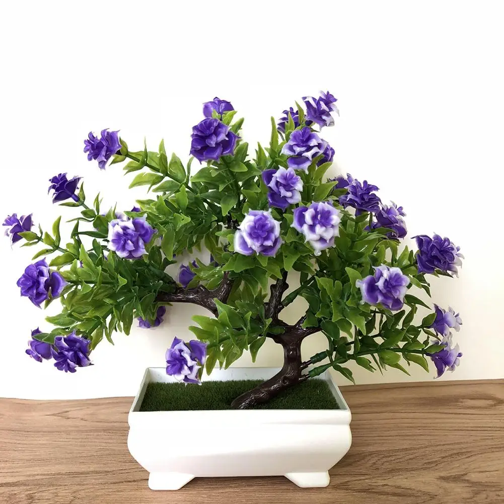 

Simulation Rose Plant Multi-Fork Rose Simulation Bonsai Indoor Desktop Decoration Potted Craft Artificial Flowers Plant Decor