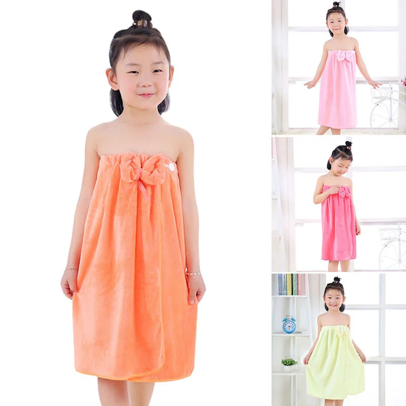 7-11Y Comfortable Children Bathrobe for Girls High Elastic Kids Pajama Bowknot Dressing Gown Children Bathrobes Soft KidsClothes