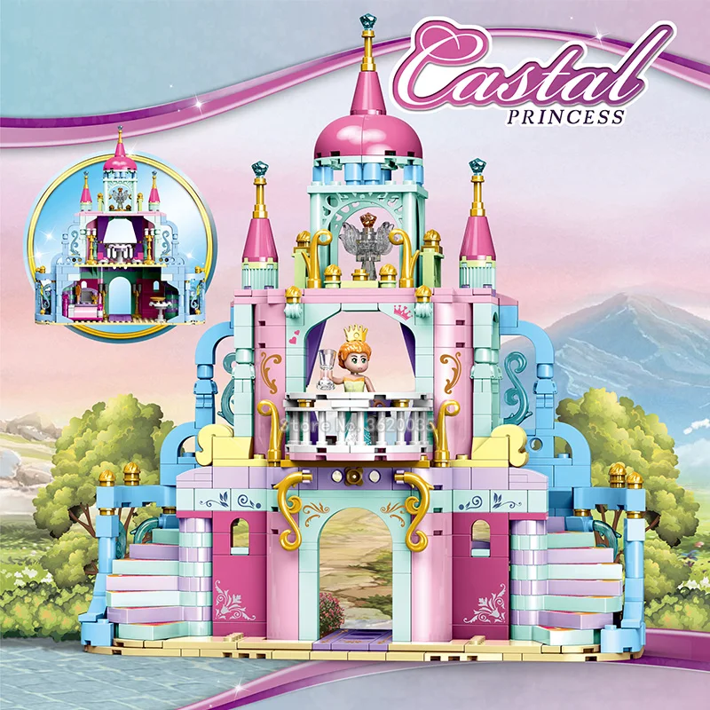 Princess Girl Building Blocks Castle Series Model House Family Girl Figures Mini Assemble Girl Birthday Gift Toy With Legoinglys