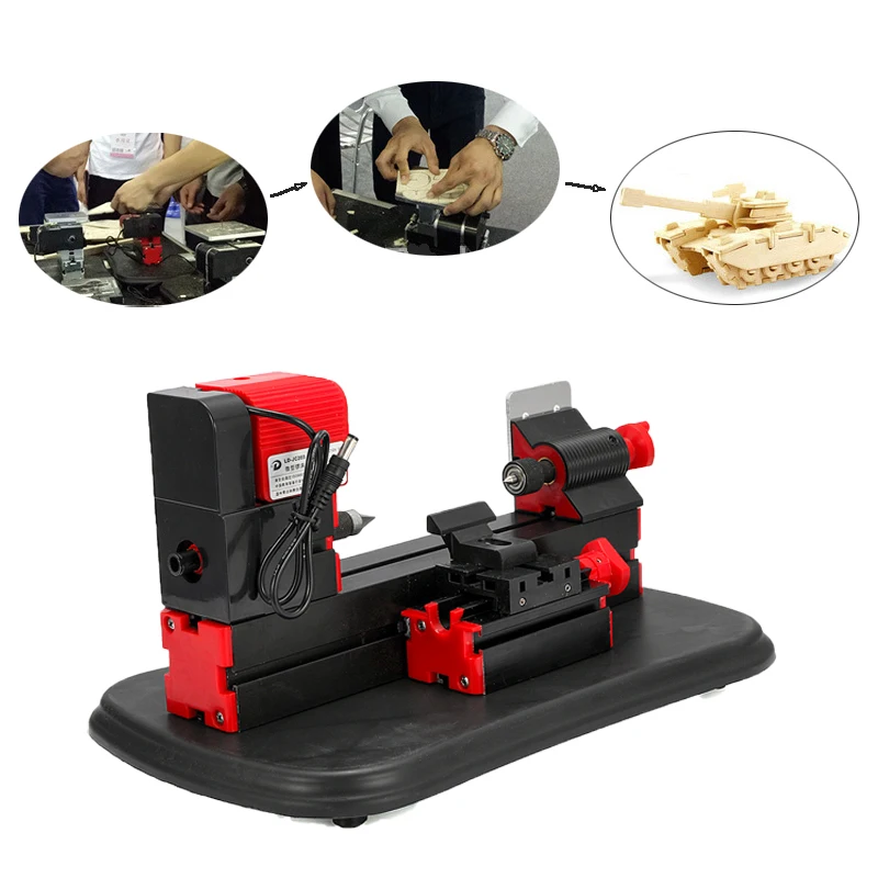 Mini Motorized Metal Lathe Processing Mini Metal Lathe Variable Speed Lathe Metal Lathe DIY Tool Woodworking 20000rpm Power Tool