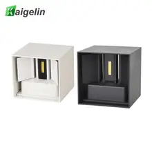 12 Вт Современный короткий круглый куб Регулируемый поверхностный настенный светодиодный светильник водонепроницаемый Настенный Бра Лампа для коридора крыльца