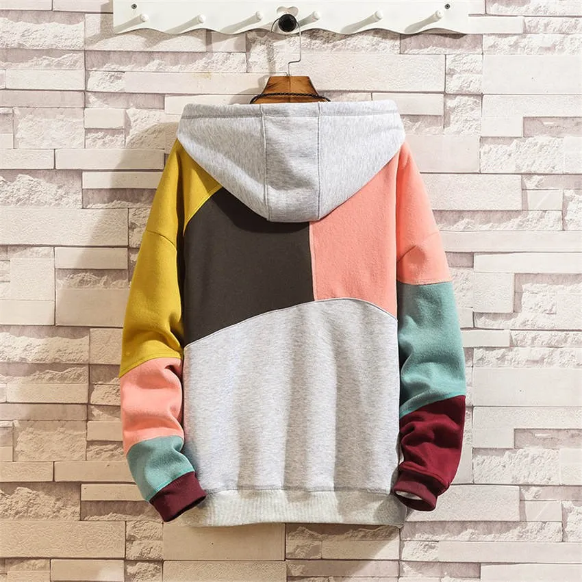 Winter Large Size Loose Plus Velvet Long Sleeve Hooded Hoodies Couple Casual Creative Color Block Stitching Hoodie Winter Large Size Loose Plus Velvet Long Sleeve Hooded Hoodies Couple Casual Creative Color Block Stitching Hoodie