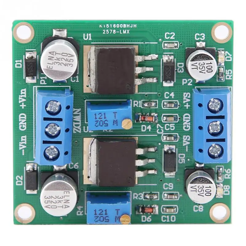 LM317/337 положительный и отрицательный стабилизатор напряжения Мощность модуль низкий уровень шума линейный Регулируемый стабилизации Мощность модуль