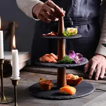 3 ярусный торт лоток Противоскользящий кекс суши стенд для десерта блюдо для сервировки стойки