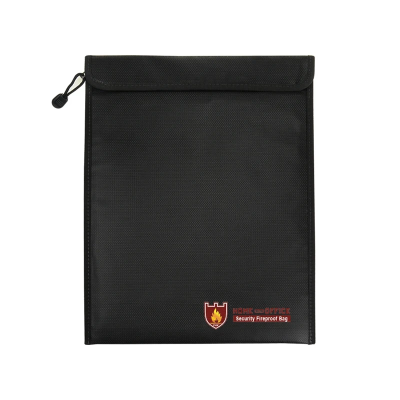 

Black Fire Resistant Waterproof Safe Bag for Important Documents 14.96in x 11in