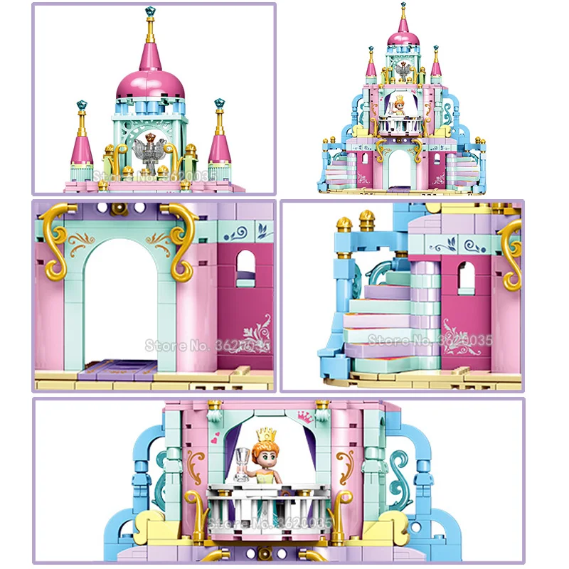 Princess Girl Building Blocks Castle Series Model House Family Girl Figures Mini Assemble Girl Birthday Gift Toy With Legoinglys