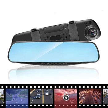 

Full HD 1080P Car Dvr Camera Auto 4.3 Inch Rearview Mirror Digital Video Recorder Dual Lens Registratory Camcorder