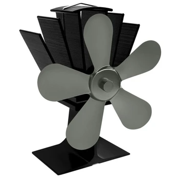 

Best 5 Blades Heat Powered Stove Fan Home Silent Heat Powered Stove Fan Ultra Quiet Wood Stove Fan Fireplace Fan(Gray)
