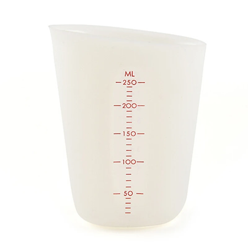 

250/500ml Silicone Graduated Measuring Cup Jug Beaker Kitchen Lab Scale Flexible