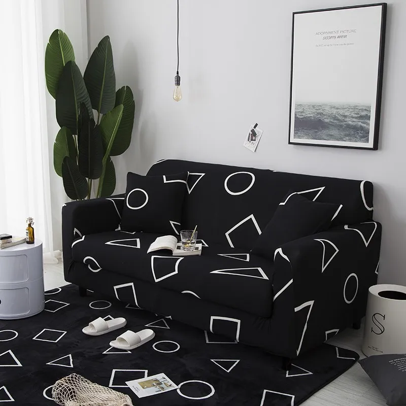 

2019 Elegant Elastic Sofa Cover Sectional Stretch Slipcovers for Living Room Couch L Shape Armchair Cover 1/2/3/4 Seat 24 Colors