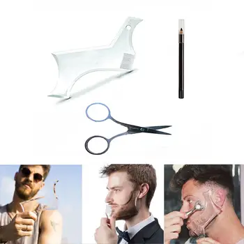 

XY Fancy 3 Pcs/set Men Face Care Beard Stencil Comb Shaper Set Beard Styling Tool
