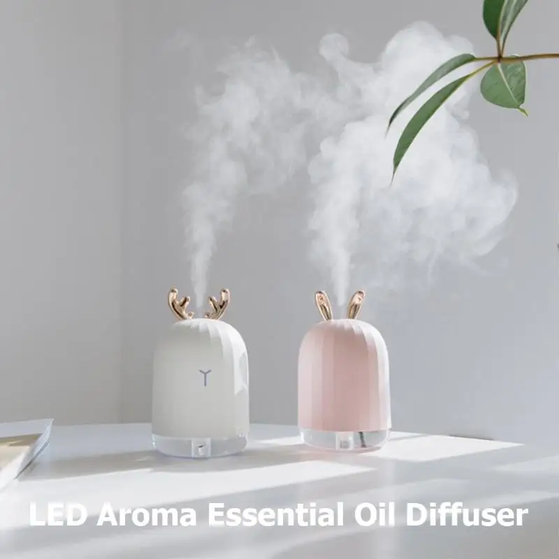 

220ml Ultrasonic Air Humidifier USB Aroma Essential Oil Diffuser Aromatherapy Air Purifier Mist Maker with7 Color LED Night Lamp