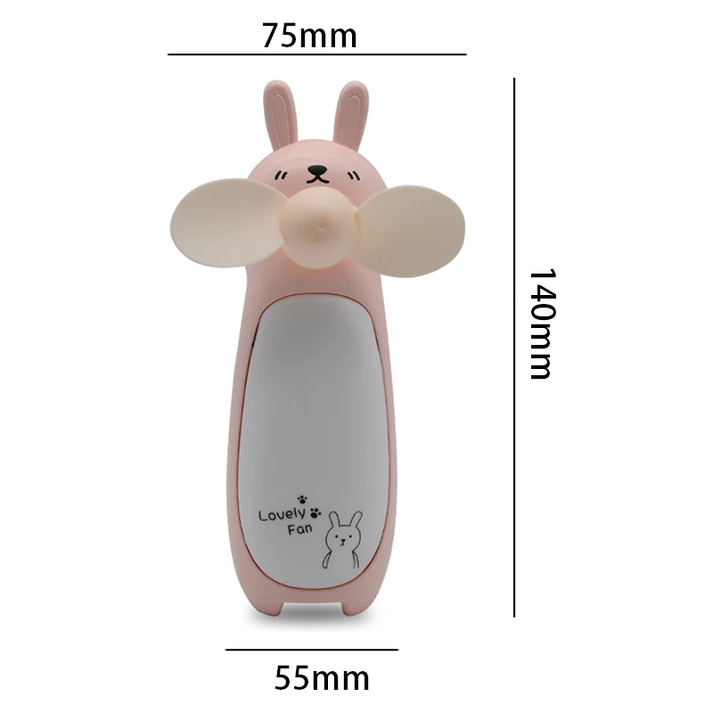 Горячий tod-креативный светодиодный Ночной светильник маленький вентилятор мини-вентилятор с мультяшным кроликом портативный вентилятор для наружной зарядки маленький вентилятор