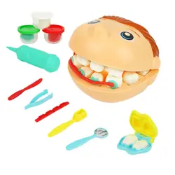 3D Цвет глиняная форма игрушки Моделирование из пластилина, набор синхронизированных инструментов для детей зубной врач ролевые игры для