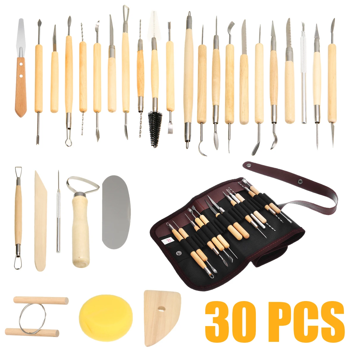 30pcs Clay Sculpting Set Wax Pottery Carving Ceramic Tool Polymer