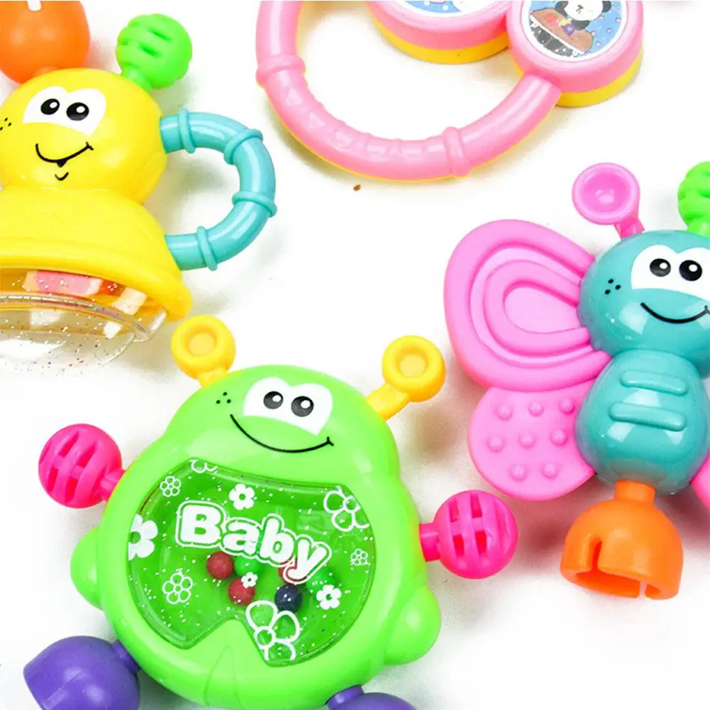 7pcs Baby Cute Hand Jingle Bells Puzzle Shaking Rattle Toys for Kids as Gifts