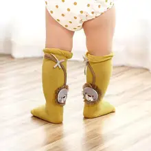 Милые Гольфы с рисунком льва для маленьких девочек Теплые хлопковые носки для ботинок
