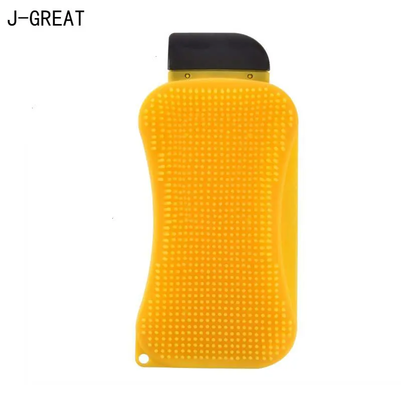 

J-GREAT Free shipping 3-in-1 Multi-purpose Kitchen Silicone Dish washing Cleaning Sponge Bath Brush Kitchen Cleaning Tools