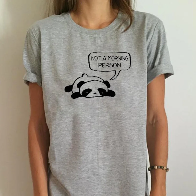 EnjoytheSpirit футболка с надписью Not A Morning Person Lazy Panda Модная хлопковая унисекс принтом I