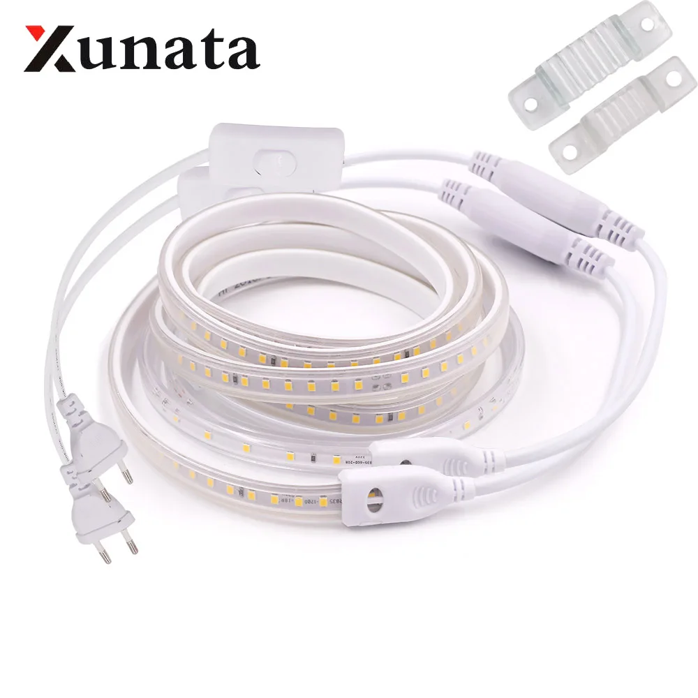 #Best 220V 2835 LED Strip Waterproof High Brightness Warm White 60LEDs m 120LEDs m Ribbon Tape Flexible LED Strip Light Lamp Outdoor
