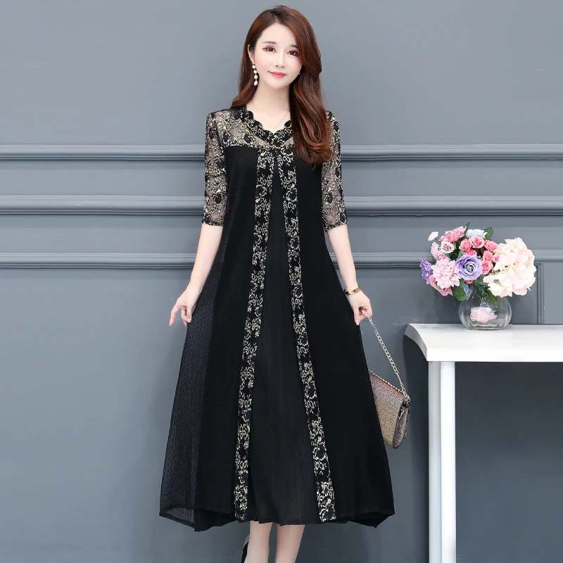 

Plus Size 5XL Spring Summer Women Dress 2019 Vintage V-neck Female Casual Sexy Slim A-line Party Dresses Vestidos