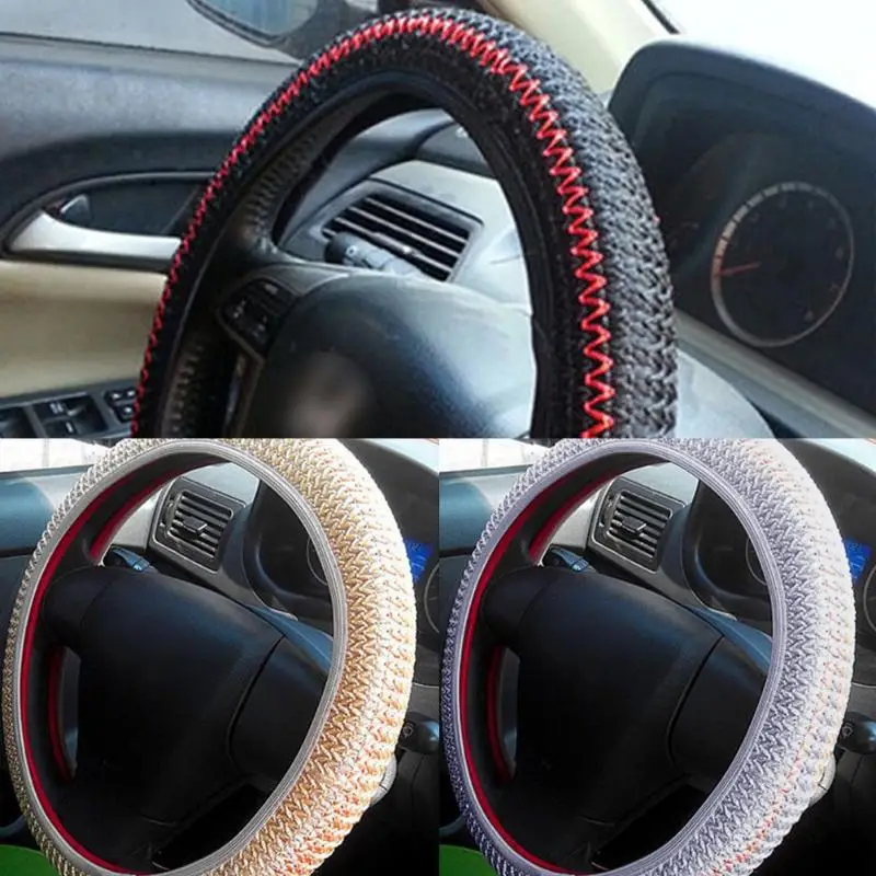 

Ice Silk DIY Car Steering Wheel Cover Car Automobiles Steer Wheel Protector