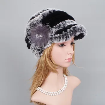 

Rex Rabbit Fur Beanies 2018 Women Good Elastic Knitted Real Rex Rabbit Fur Hat Natural Rex Rabbit Fur Cap Wholesale And Retail