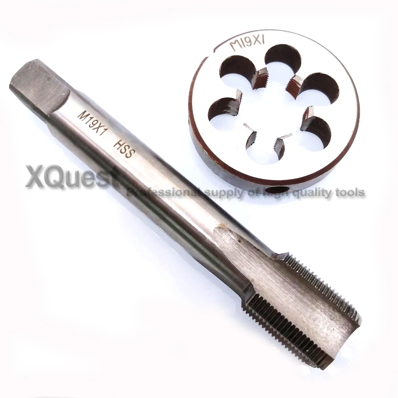 1 set 2pcs HSS Metric Right Hand Tap and Die set M19 Fine screw tap