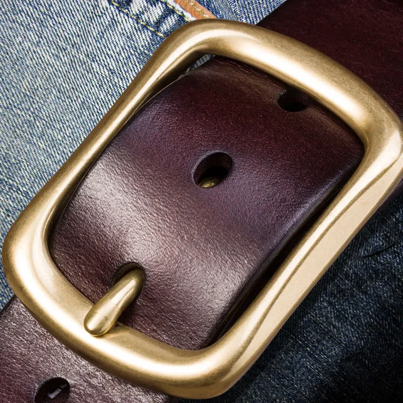

Luxury Brand Male Genuine Leather Cowhide Strap Young People Pin Buckle Leisure Time Head Layer Cowhide Waist Belt Mens Belt