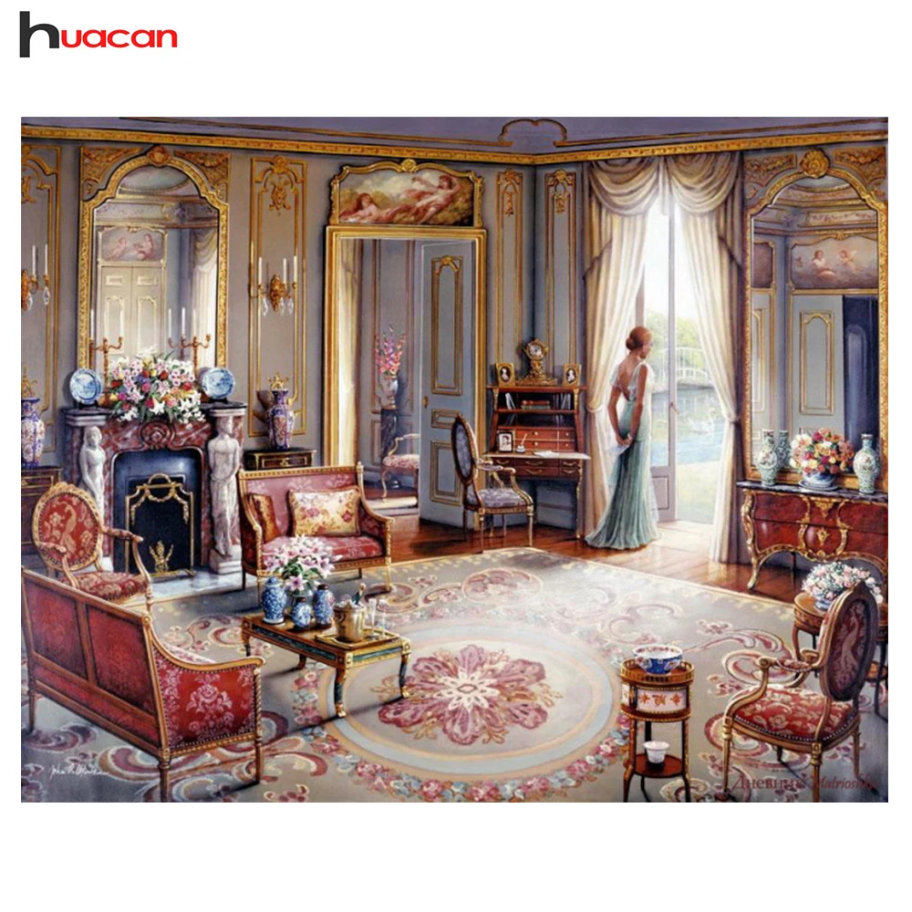 

HUACAN Full Scenery Diamond Mosaic Embroidery Kits Crystal Drawing Bedroom Decor Diamond Painting Cross Stitch Festival Gift