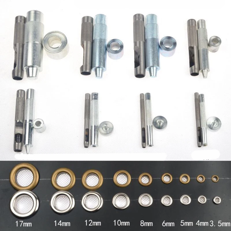 

Eyelet Punch Die Tools Hole Cutter Kit ForLeather Craft Clothing Grommet Banner