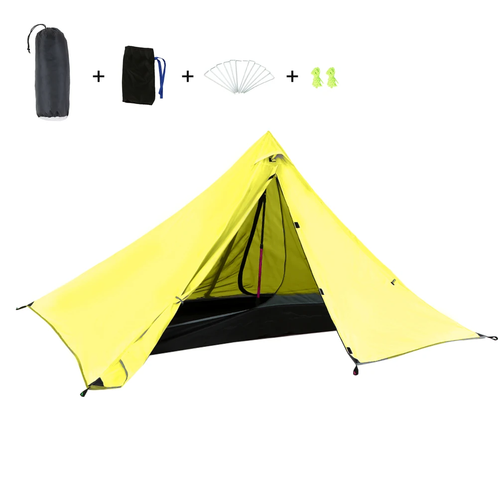 Двухслойная походная палатка для 2 человек, водонепроницаемая походная палатка для рыбалки, охоты, пляжного туризма
