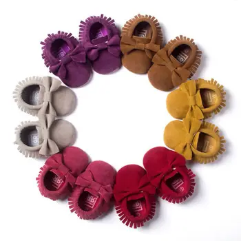 

2019 Infant Toddler Baby Boy Girl First Walkers Soft Sole Crib Shoes Tassel Bow Newborn Casual Princess Shoes Fashion Cute New