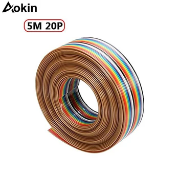 

5M 1.27mm 20P DuPont Cable Rainbow Flat Line Support Wire Soldered Cable Connector Wire