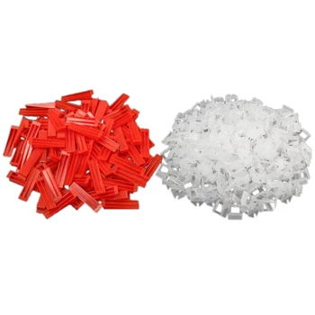 

300Pcs Plastic Ceramic Tile Leveling System 200 Clips+100 Wedges Tiling Flooring Tools Wedges Clips