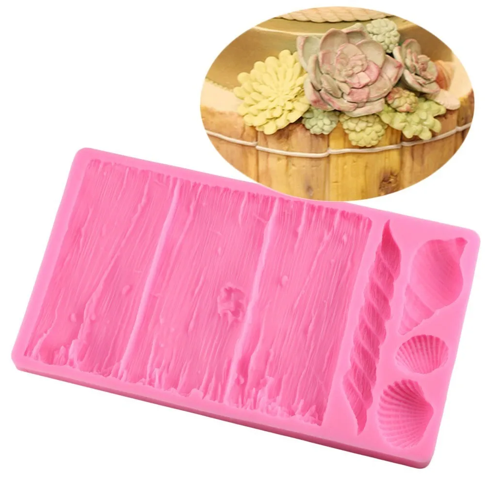 Conch Shell Tree Bark Silicone Mold Fondant Mould Cake Decorating Tools