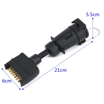 

7Pin Flat Male Trailer Plug Connector Socket Trailer Light Caravan Boat Adapter